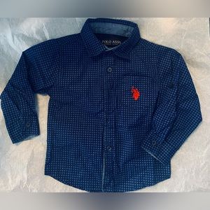 Adorable U.SPolo Infant Button up collar shirt sz 18 mo
